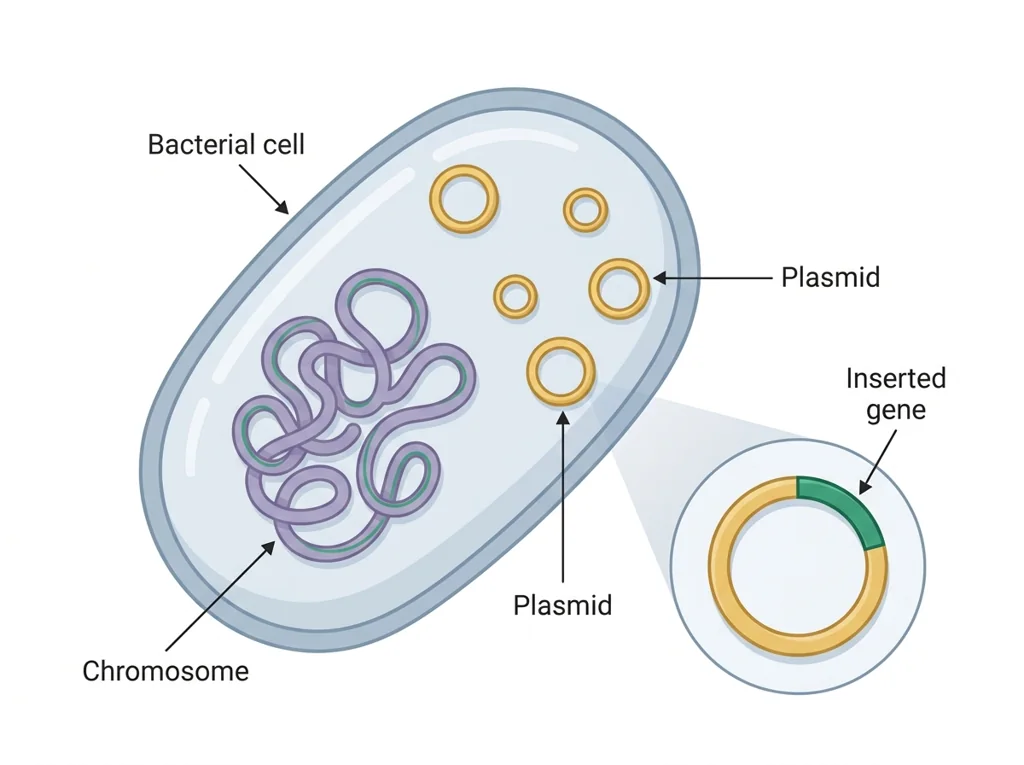 Labeled illustration: plasmid