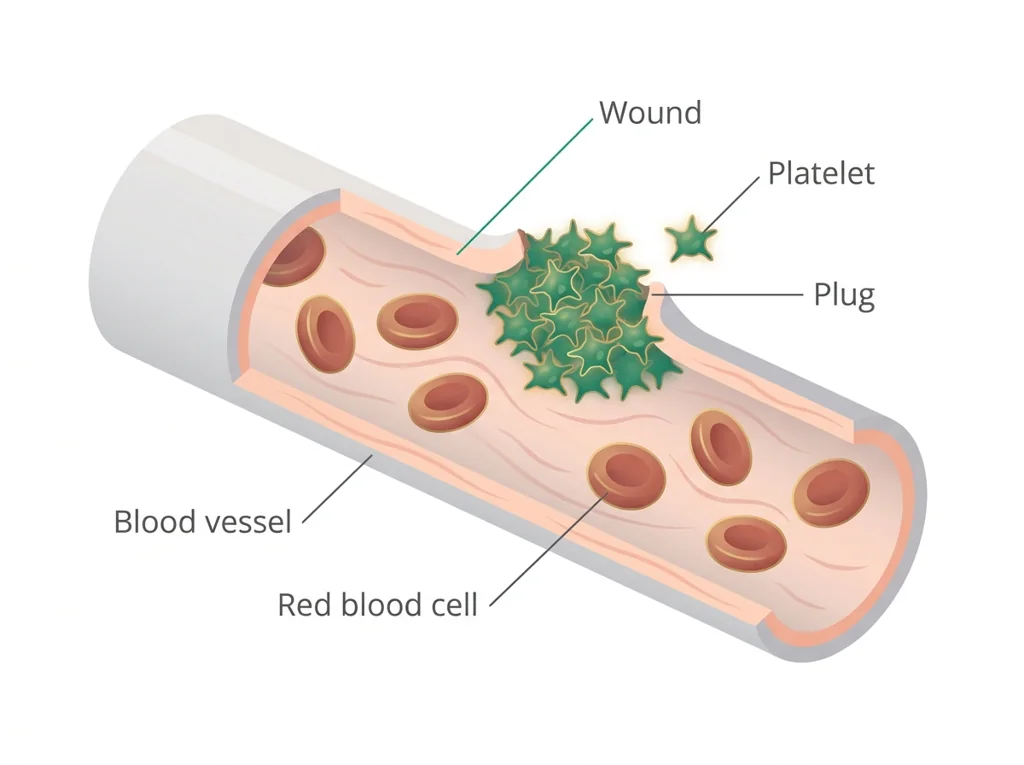 Labeled illustration: platelet