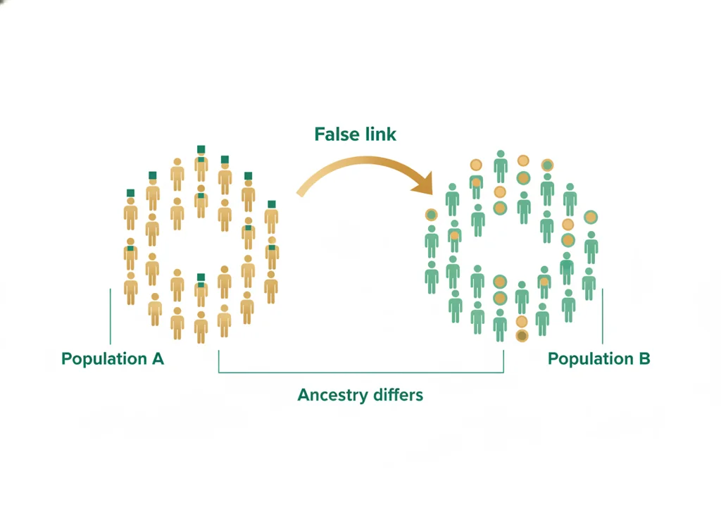 Labeled illustration: population stratification