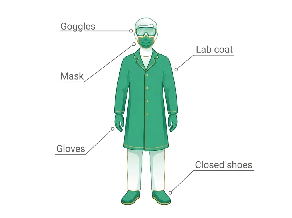Labeled illustration: PPE