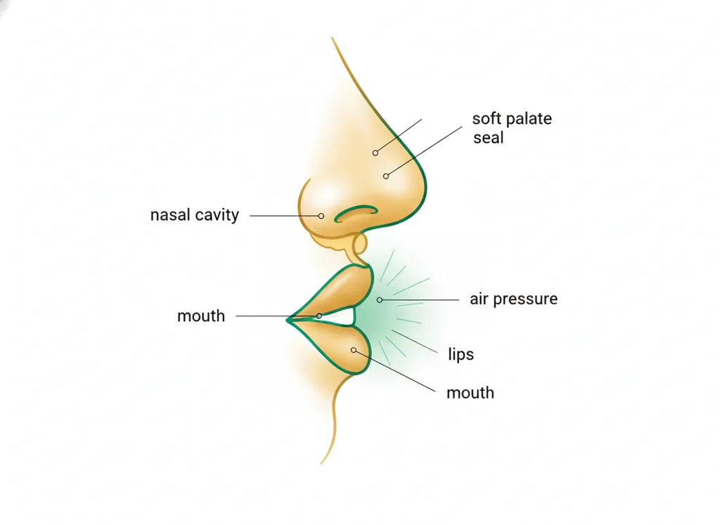 Labeled illustration: pressure consonants