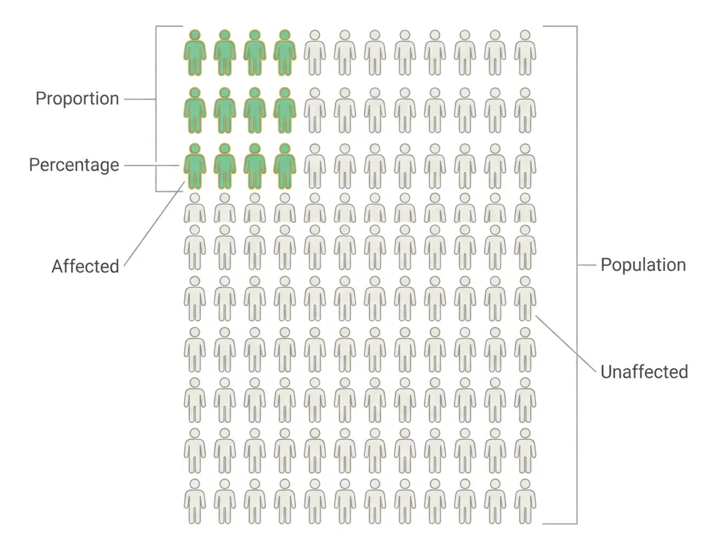 Labeled illustration: prevalence
