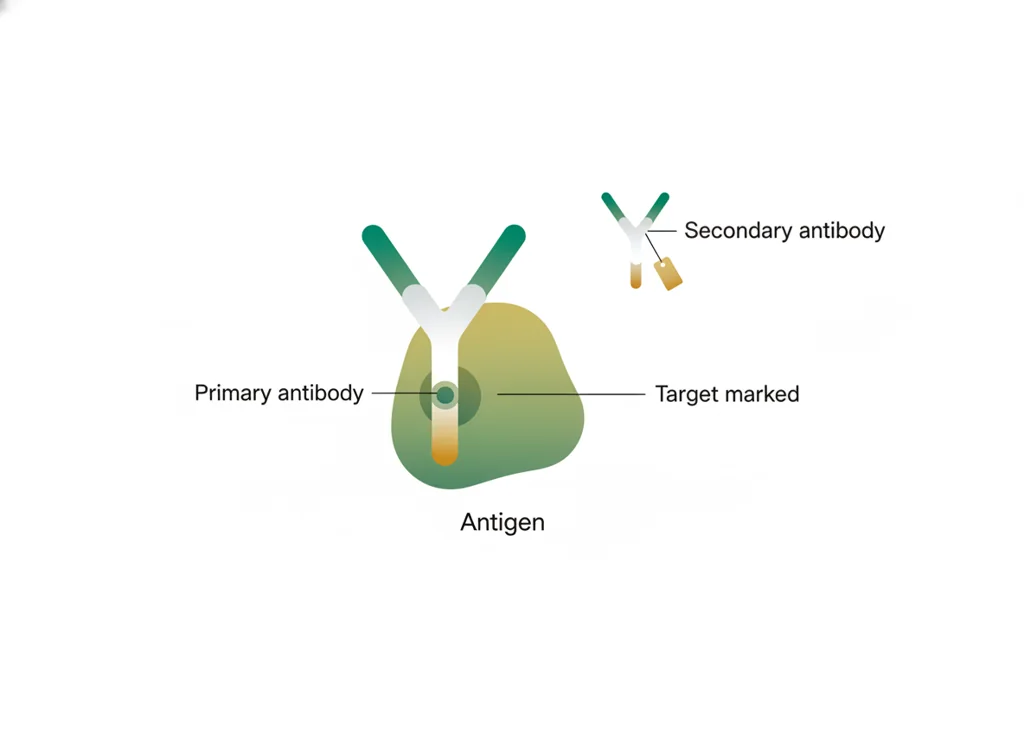 Labeled illustration: primary antibody
