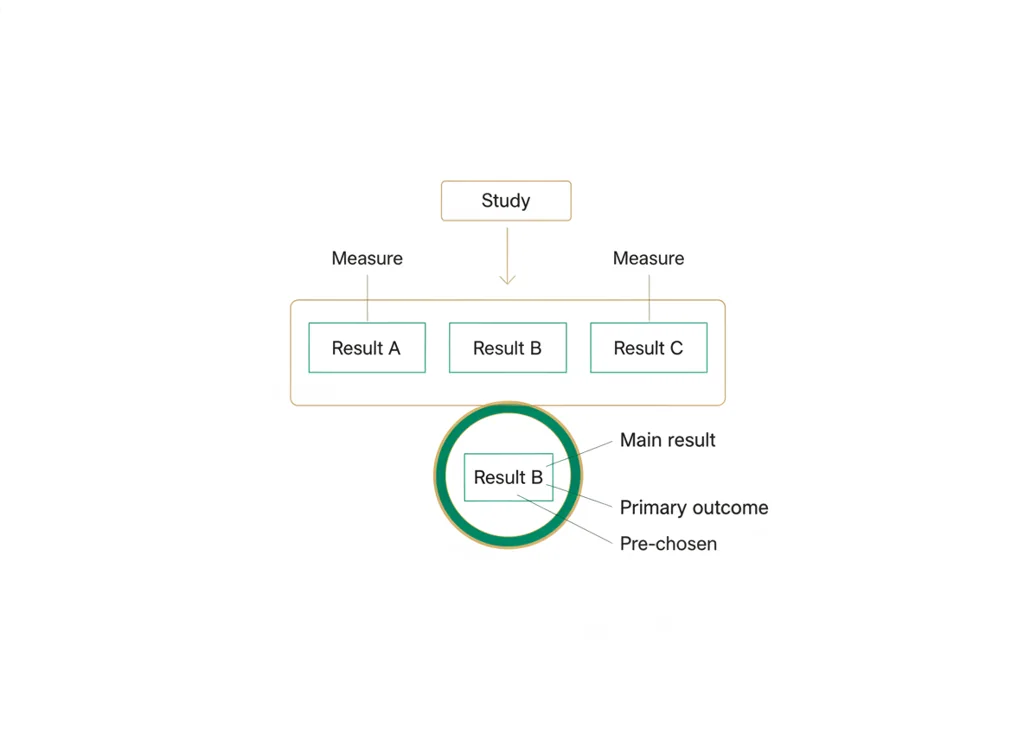 Labeled illustration: primary outcome