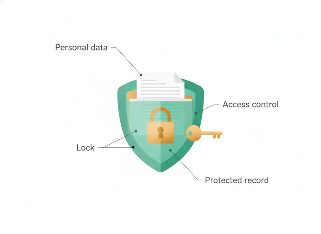 Labeled illustration: privacy