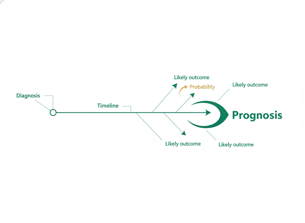 Labeled illustration: prognosis