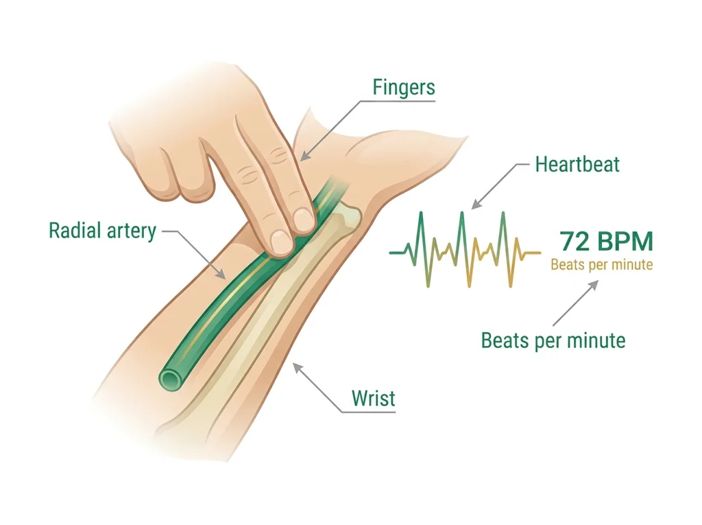 Labeled illustration: pulse