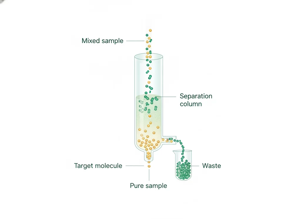 Labeled illustration: purification