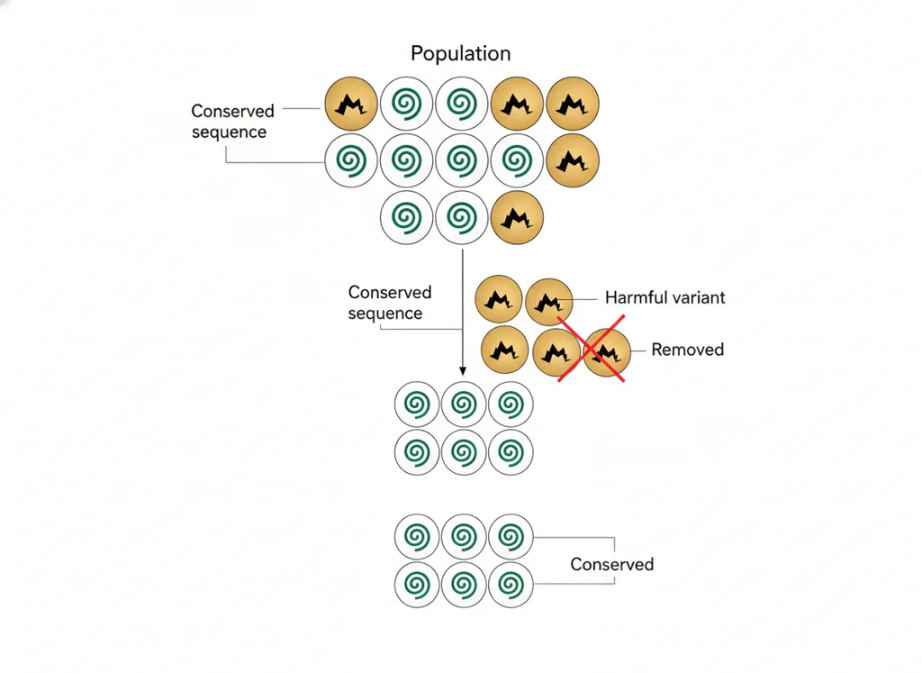 Labeled illustration: purifying selection