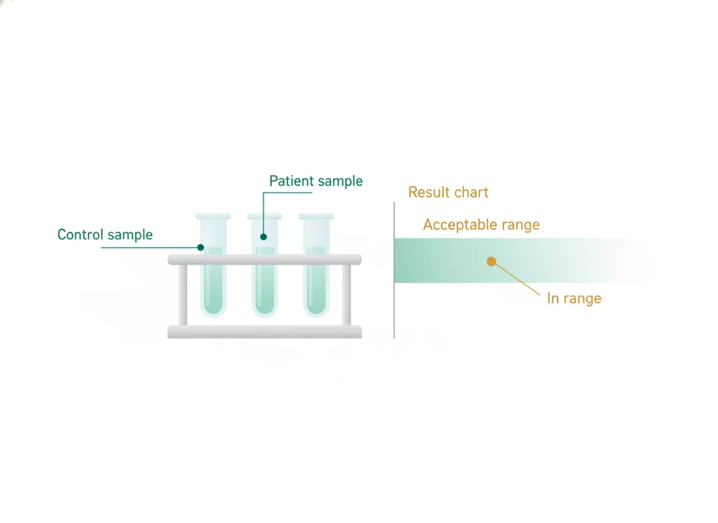 Labeled illustration: QC
