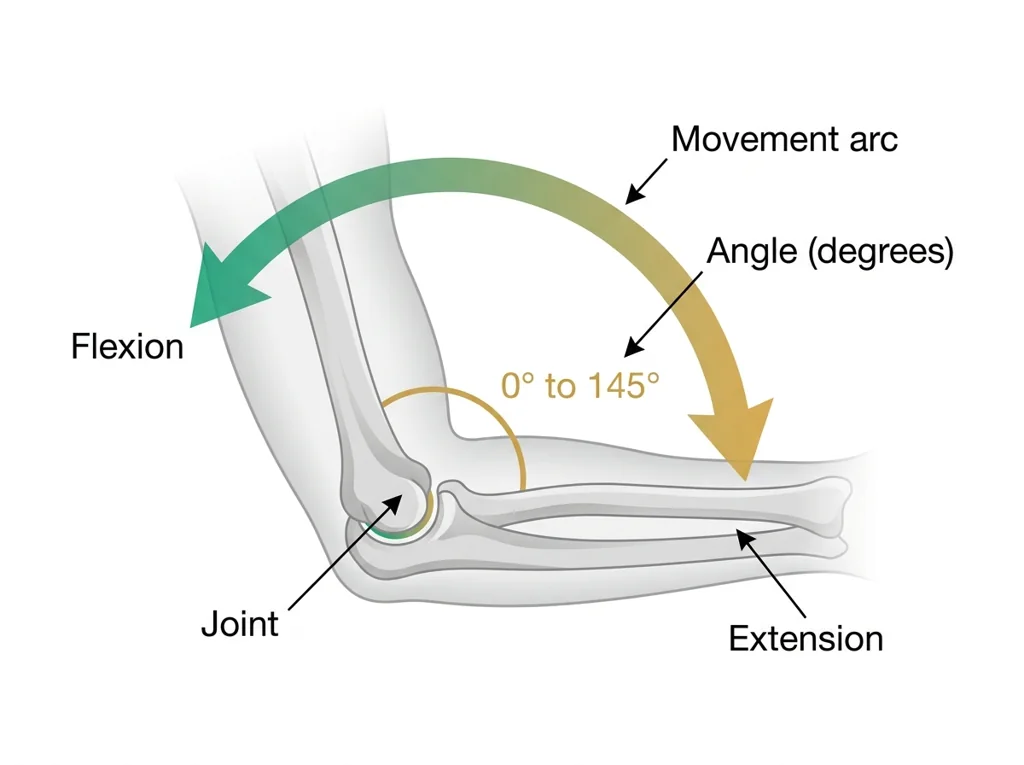 Labeled illustration: range of motion