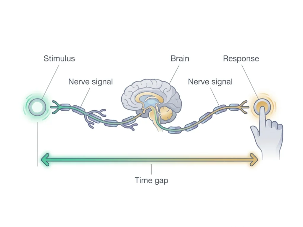 Labeled illustration: reaction time