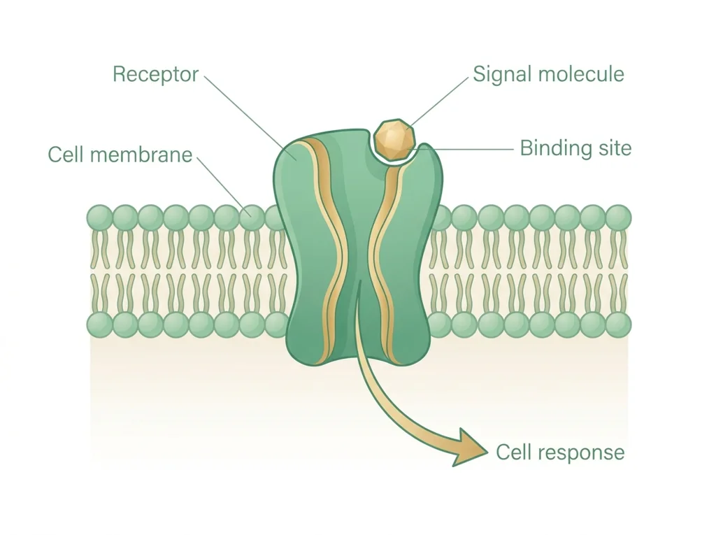 Labeled illustration: receptor