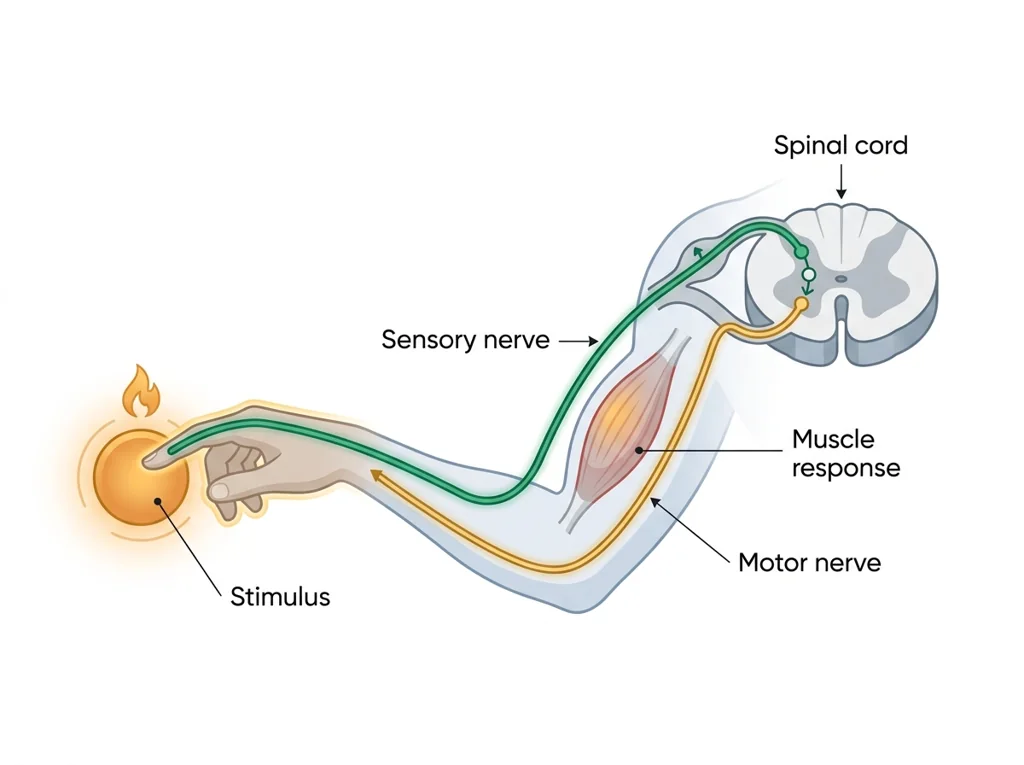 Labeled illustration: reflex