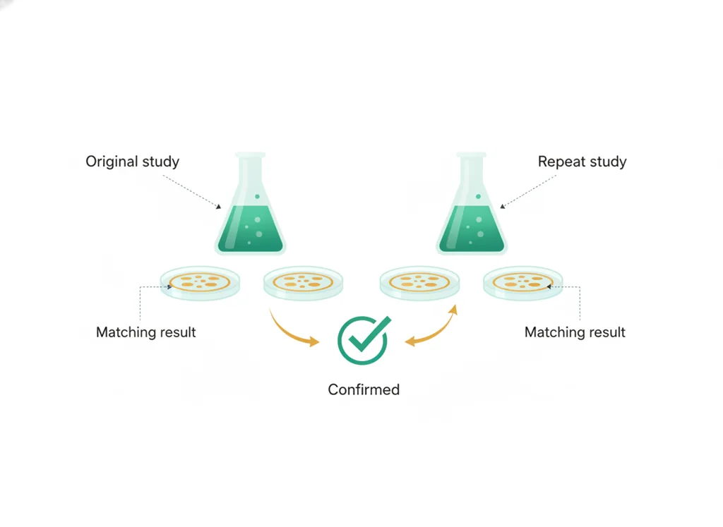 Labeled illustration: replication