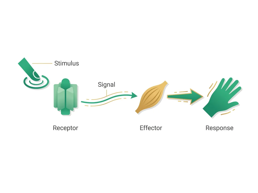 Labeled illustration: response