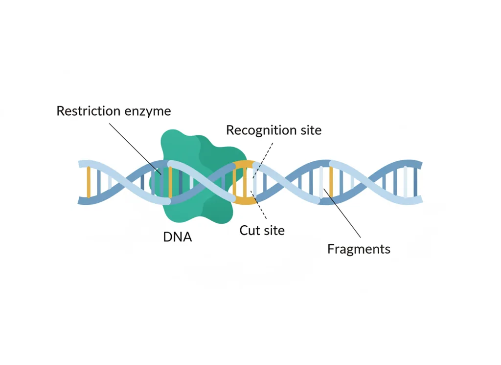 Labeled illustration: restriction enzyme