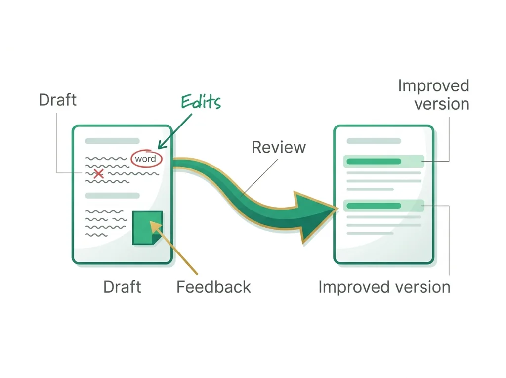 Labeled illustration: revision