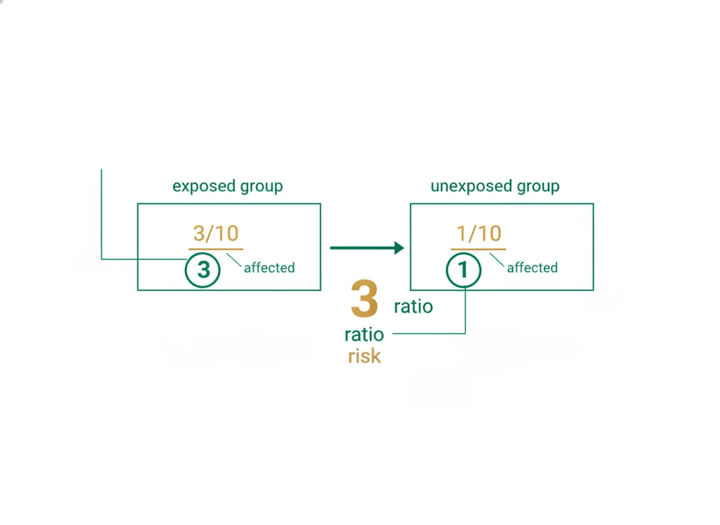 Labeled illustration: risk ratio