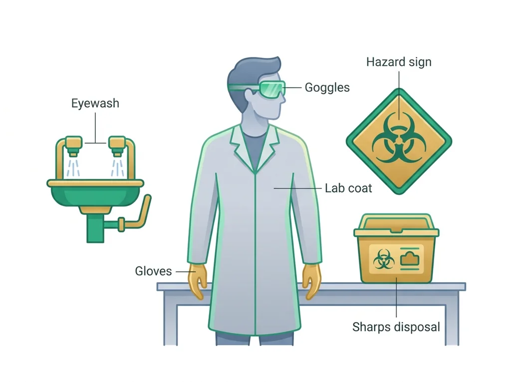 Labeled illustration: safety