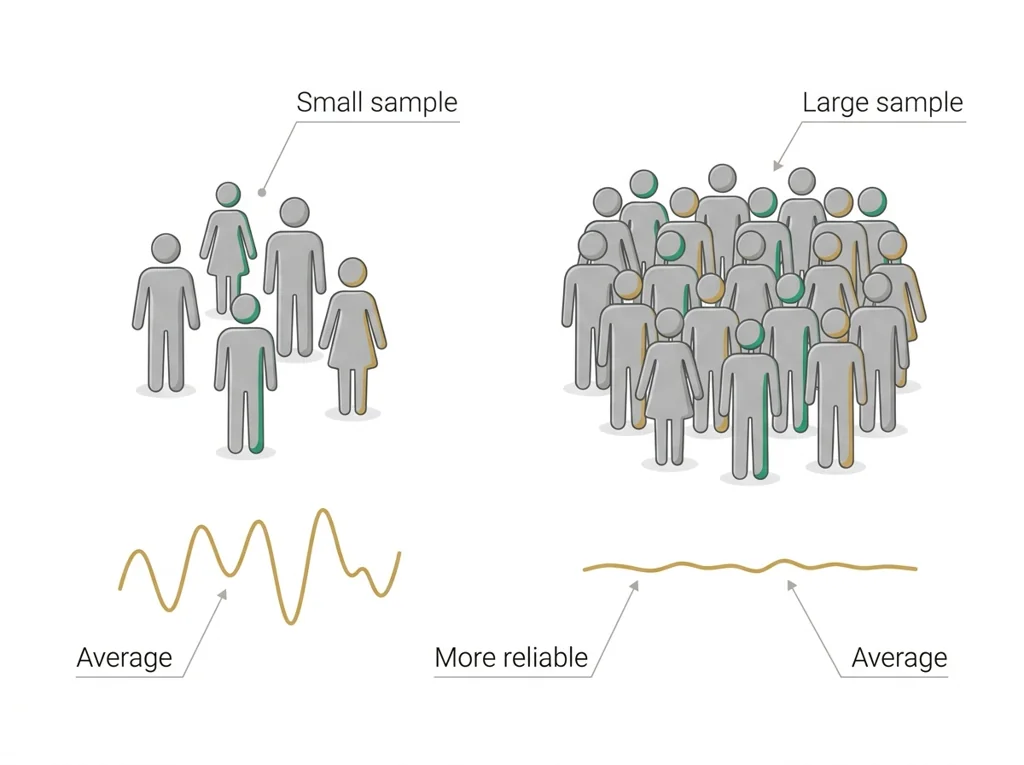 Labeled illustration: sample size