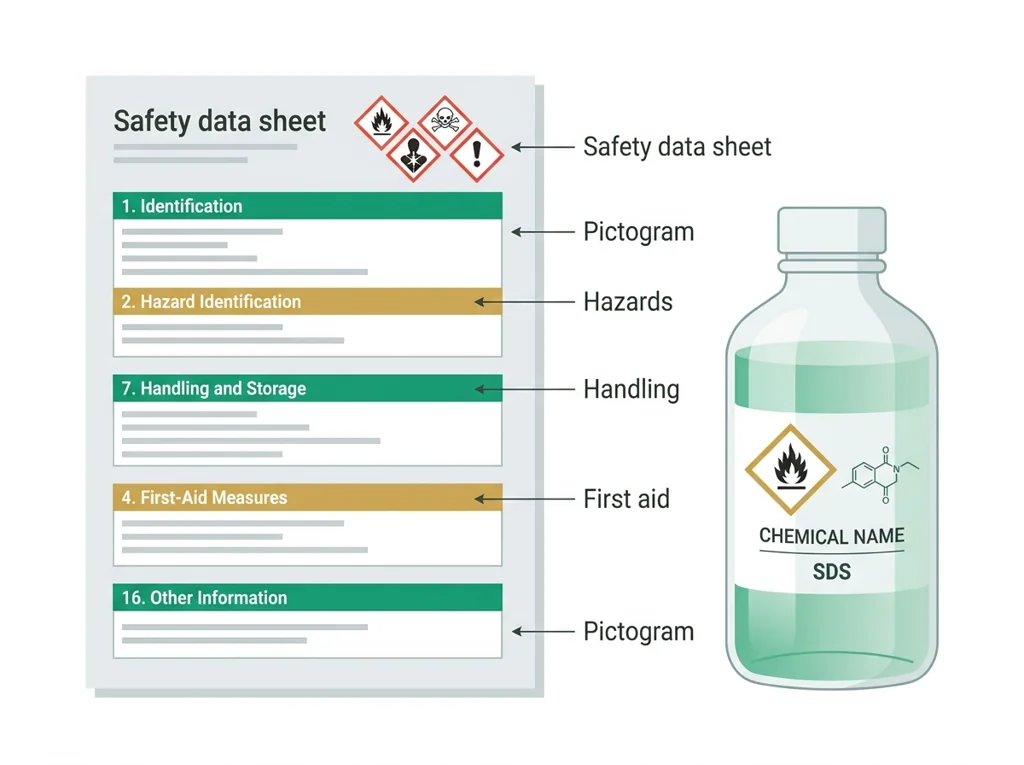 Labeled illustration: SDS