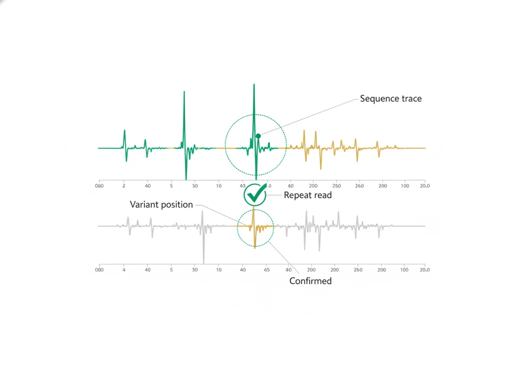 Labeled illustration: sequence verification
