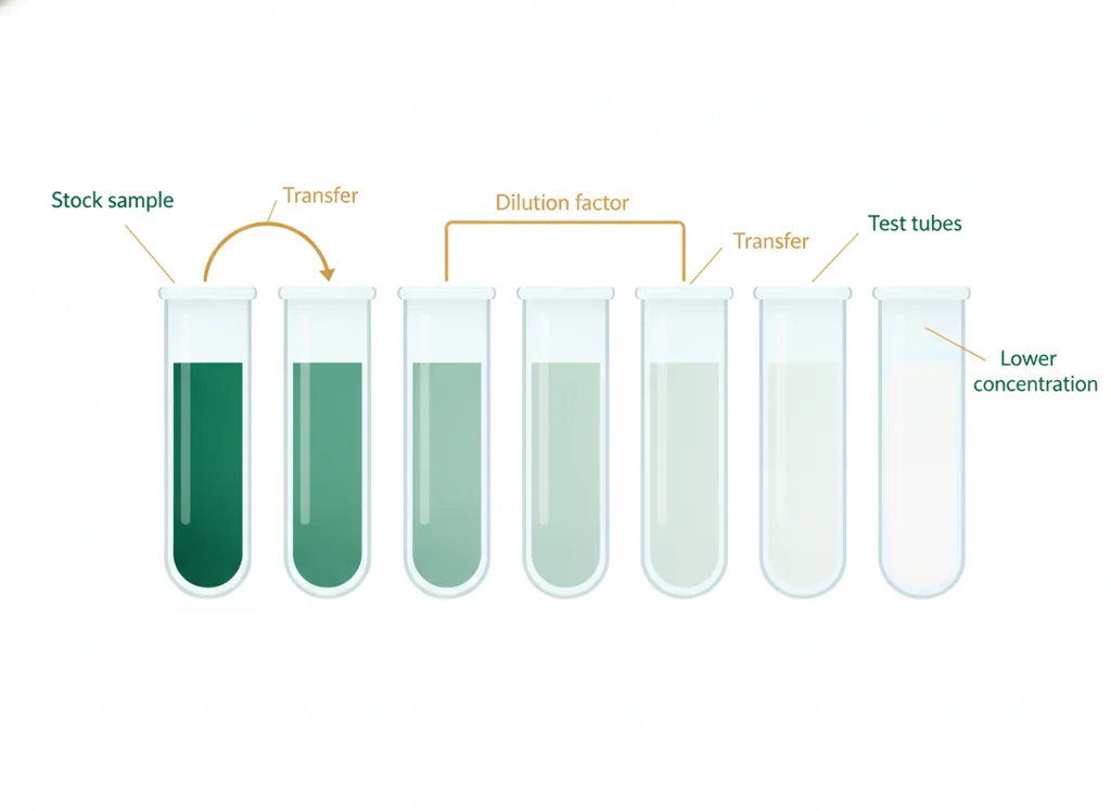 Labeled illustration: serial dilution