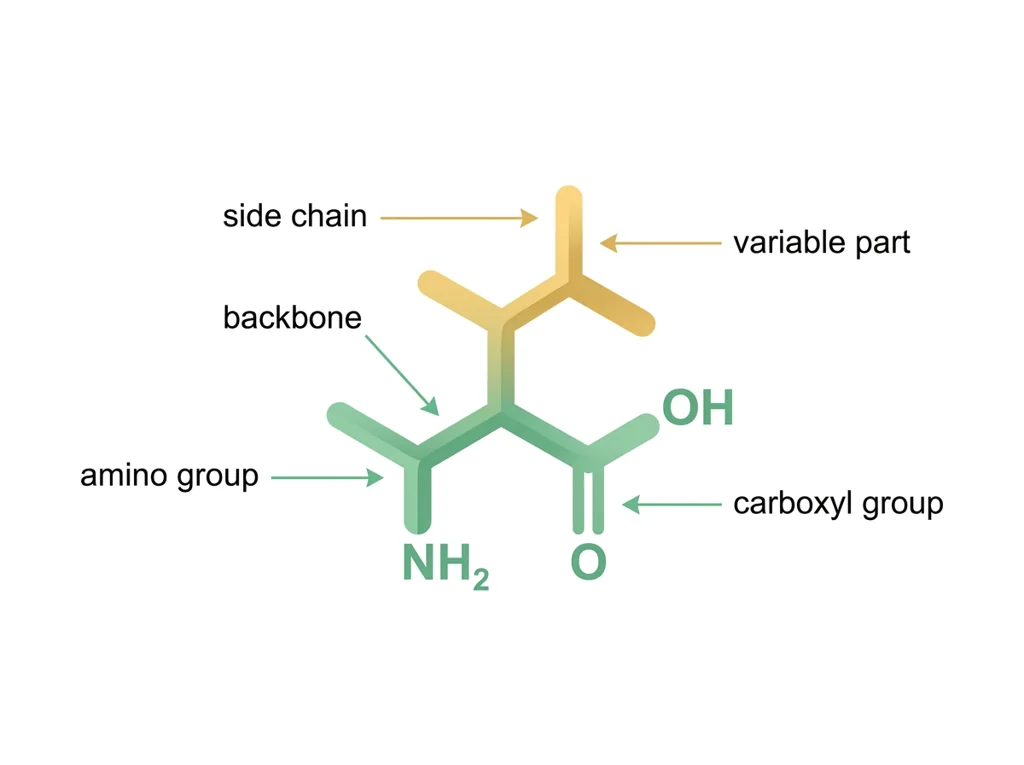 Labeled illustration: side chain