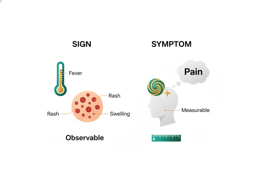 Labeled illustration: sign