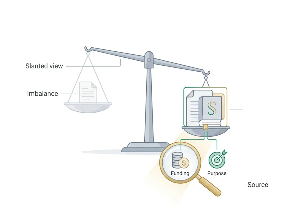 Labeled illustration: source bias