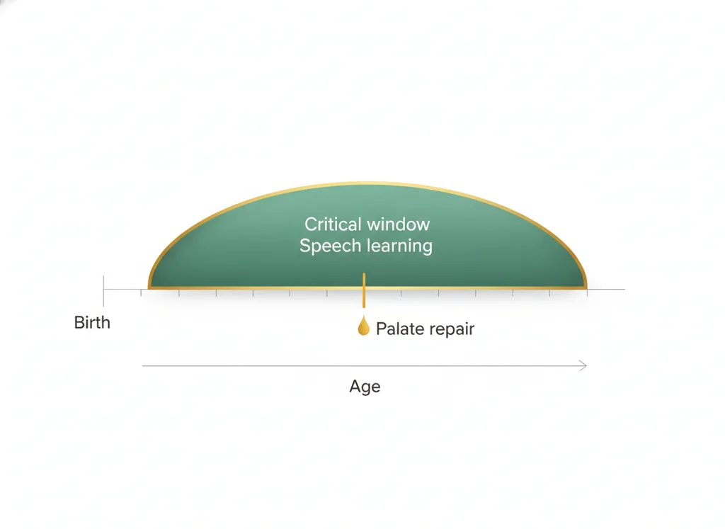 Labeled illustration: speech-language window