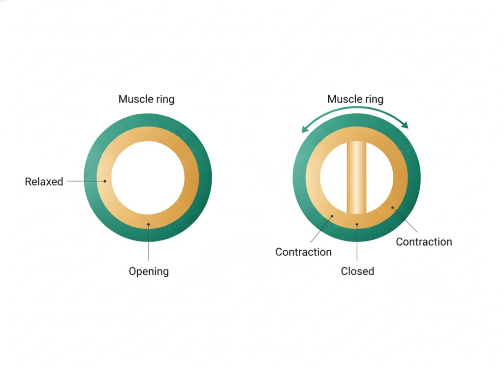 Labeled illustration: sphincter