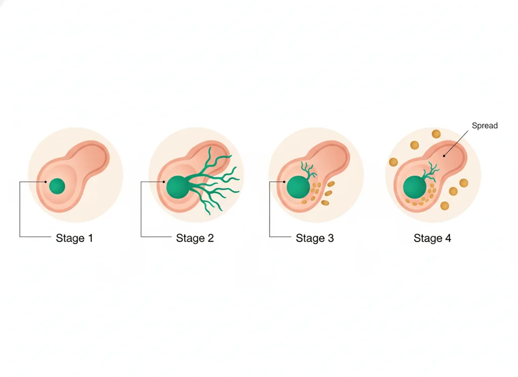 Labeled illustration: staging
