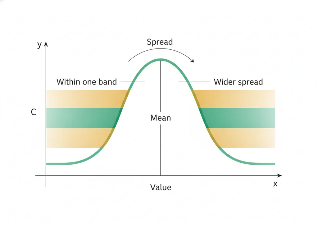 Labeled illustration: standard deviation