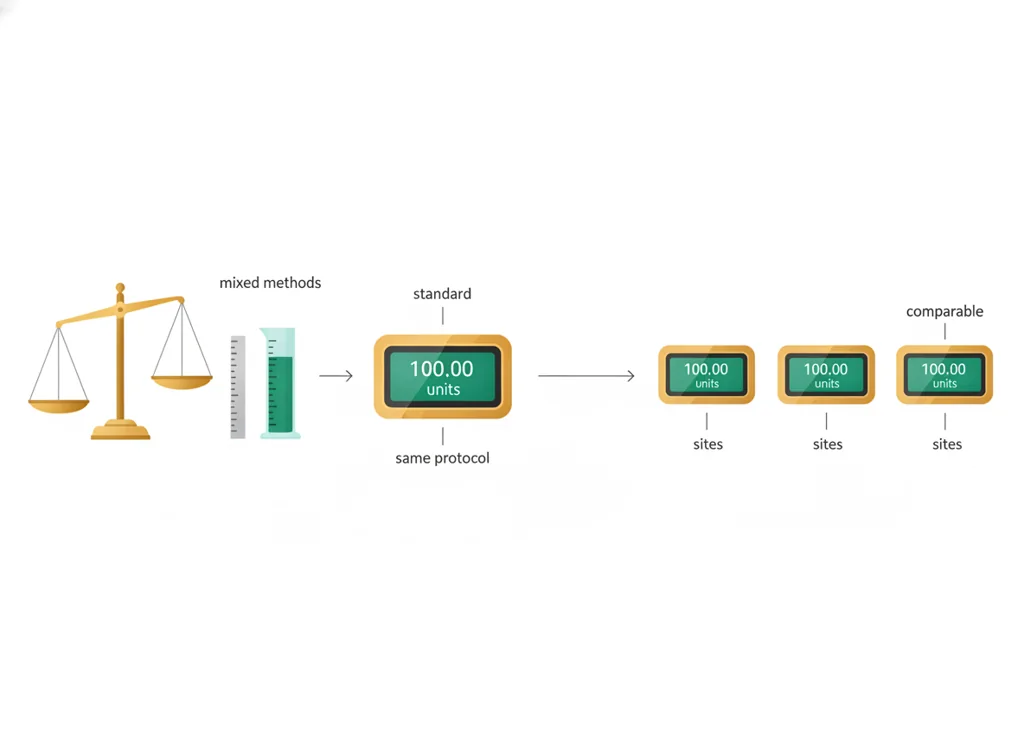 Labeled illustration: standardization