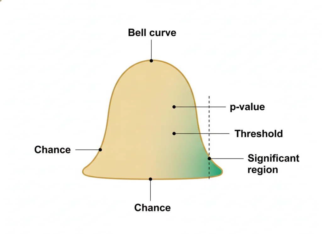 Labeled illustration: statistical significance