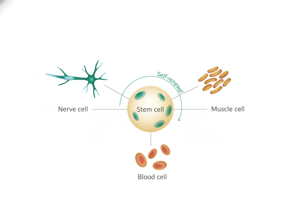 Labeled illustration: stem cell