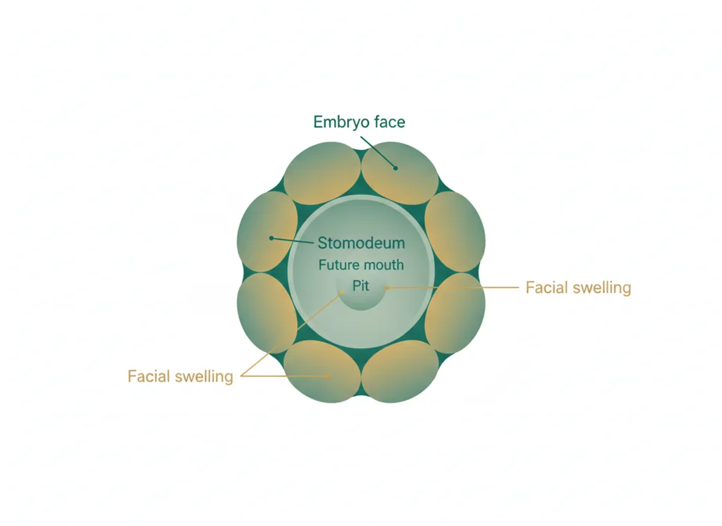 Labeled illustration: stomodeum