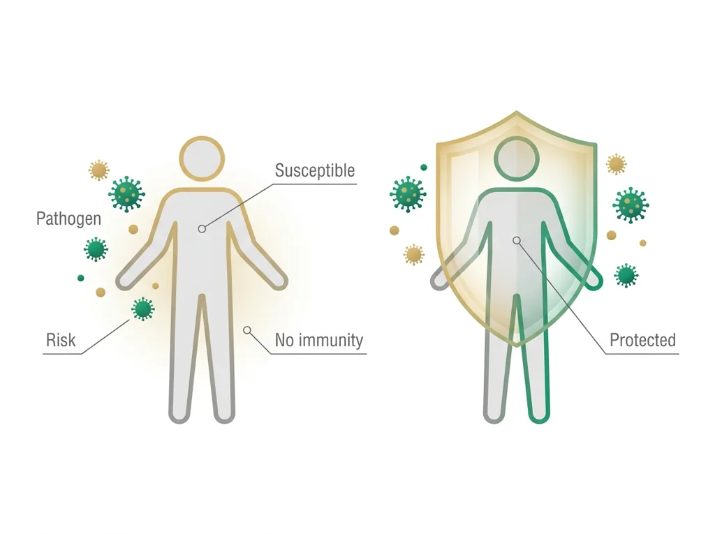 Labeled illustration: susceptible
