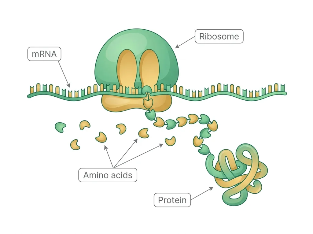 Labeled illustration: synthesis