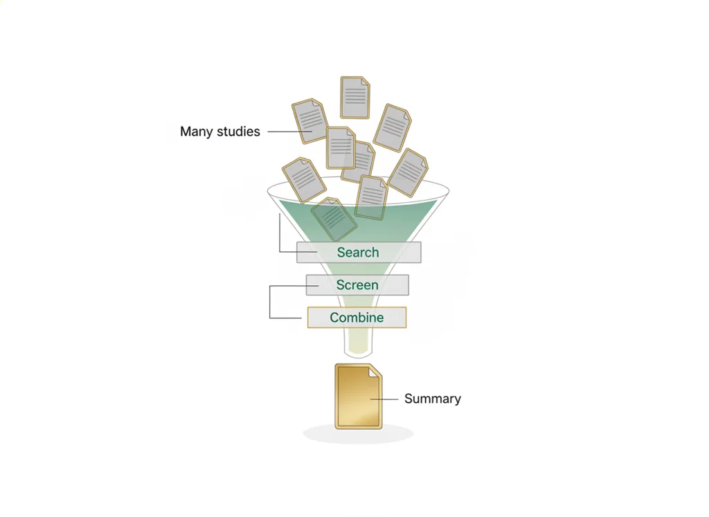 Labeled illustration: systematic review