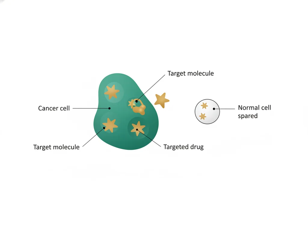 Labeled illustration: targeted therapy