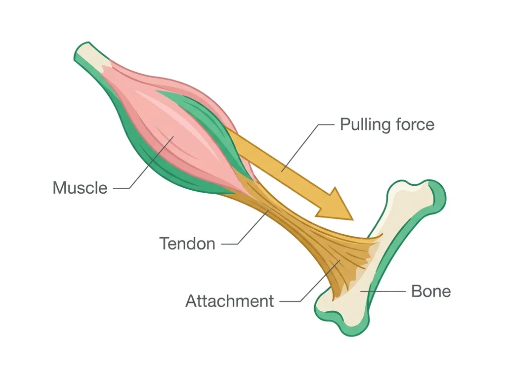 Labeled illustration: tendon