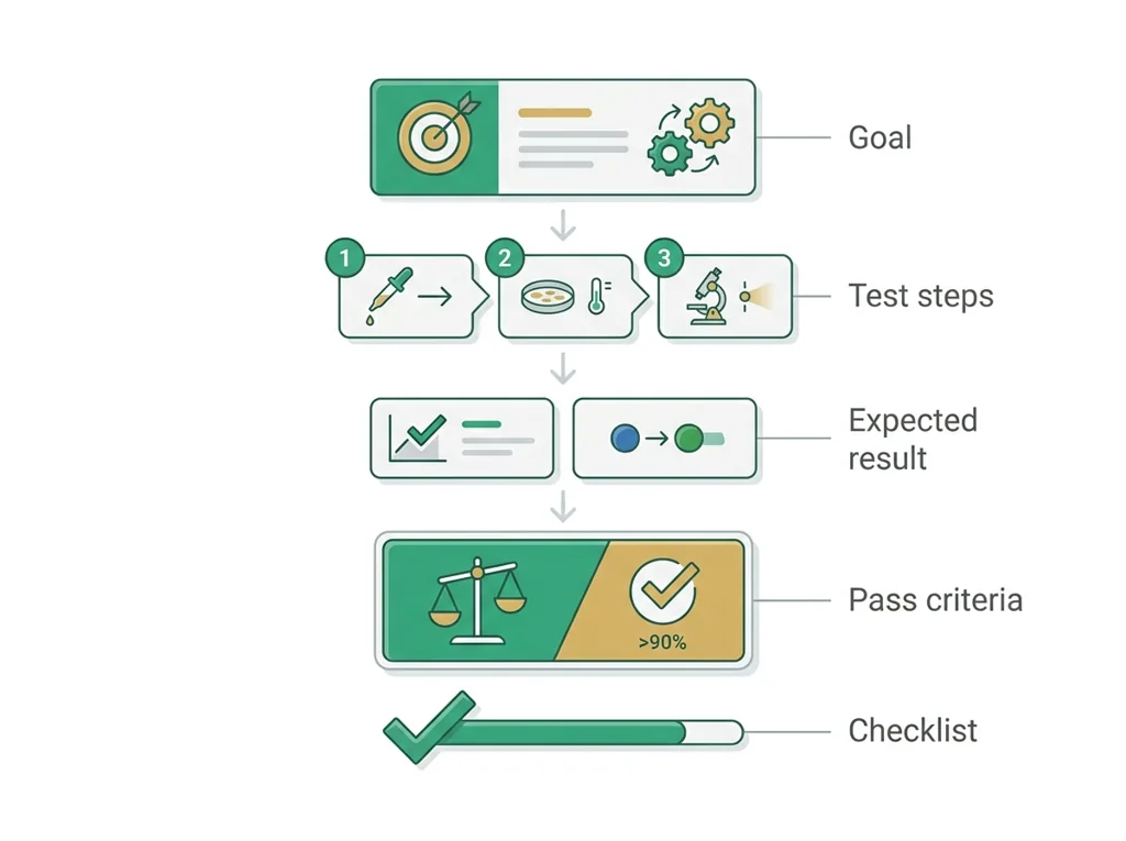 Labeled illustration: test plan