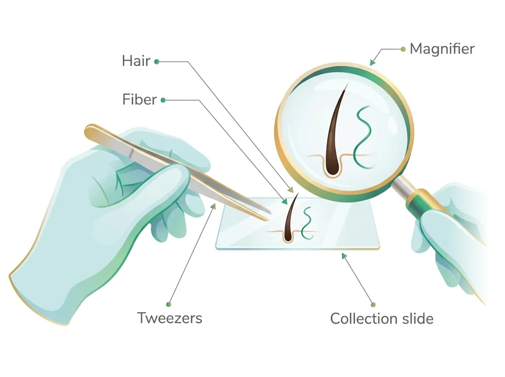 Labeled illustration: trace evidence
