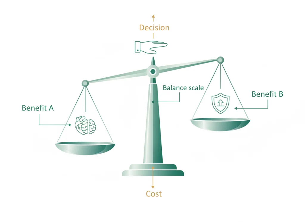 Labeled illustration: tradeoff