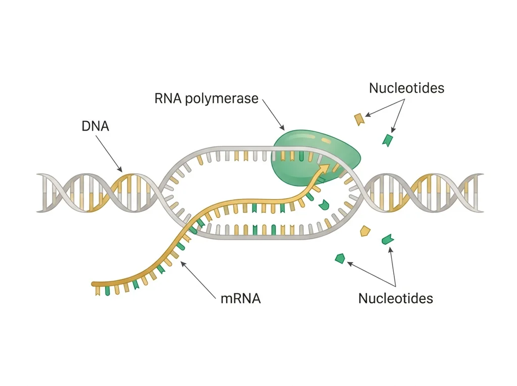 Labeled illustration: transcription