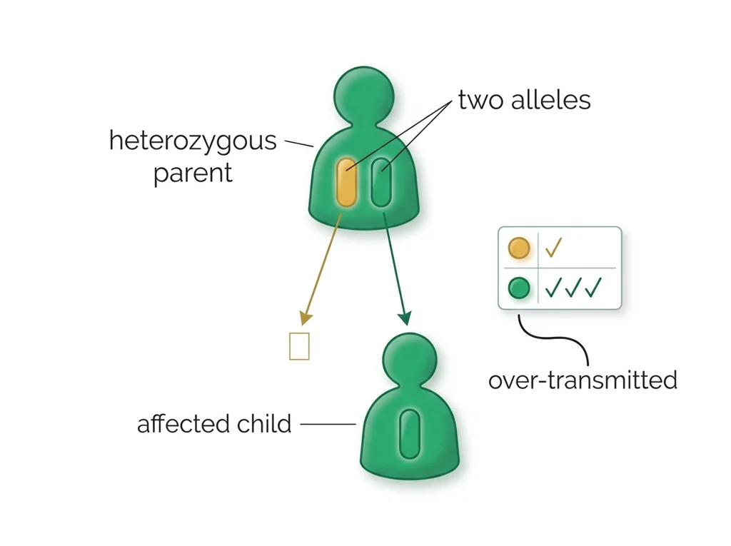 Labeled illustration: transmission disequilibrium test