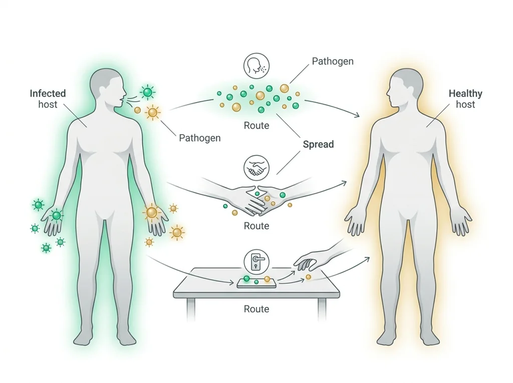 Labeled illustration: transmission